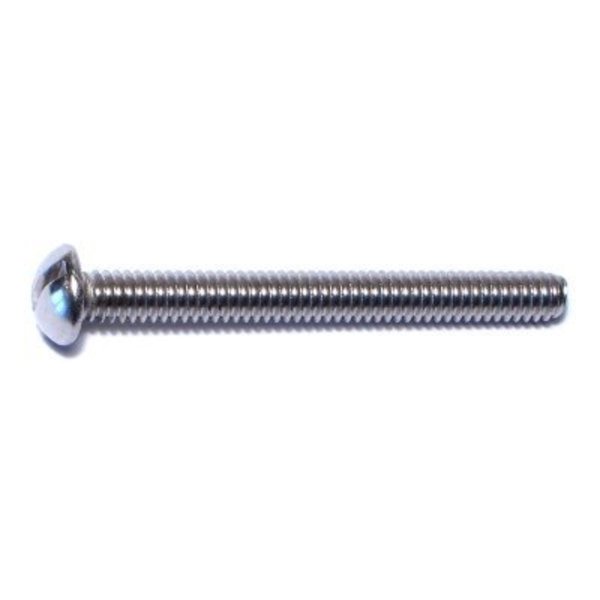 Midwest Fastener 1/4"-20 x 2-1/2 in Slotted Round Machine Screw, Plain Stainless Steel, 50 PK 50663